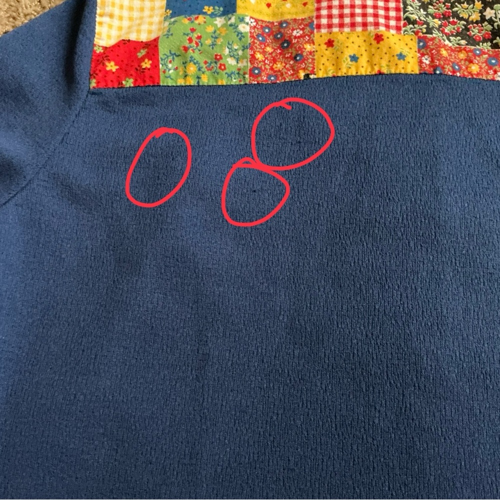 Vintage 1970’s Patchwork Button Down Smock Shirt,… - image 8